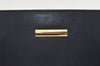 Authentic BURBERRY Vintage Leather Shoulder Hand Bag Navy Blue 0830K