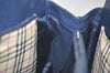 Authentic BURBERRY Vintage Leather Shoulder Hand Bag Navy Blue 0830K