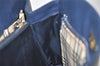 Authentic BURBERRY Vintage Leather Shoulder Hand Bag Navy Blue 0830K
