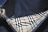 Authentic BURBERRY Vintage Leather Shoulder Hand Bag Navy Blue 0830K