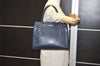 Authentic BURBERRY Vintage Leather Shoulder Hand Bag Navy Blue 0830K