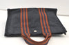 Authentic HERMES Vintage Fourre Tout PM Hand Tote Bag Canvas Navy 0831K