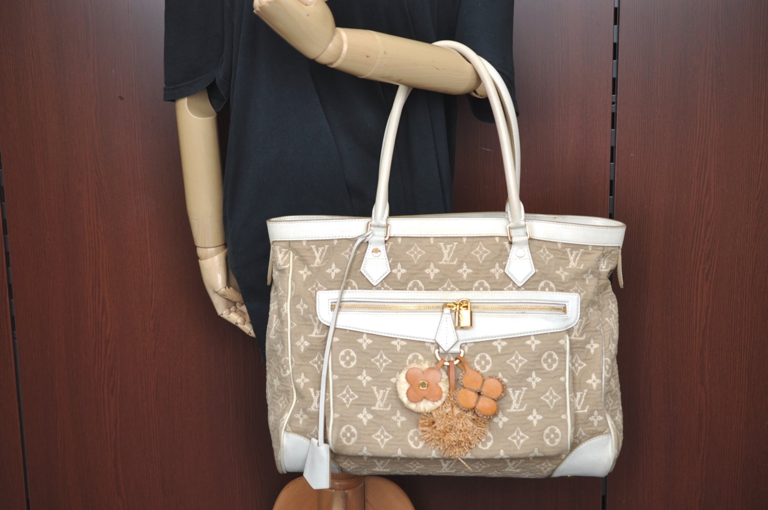 Authentic Louis Vuitton Monogram Sabbia Cabas GM Tote Bag Beige M93793 LV 0832H