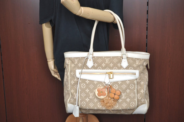 Authentic Louis Vuitton Monogram Sabbia Cabas GM Tote Bag Beige M93793 LV 0832H