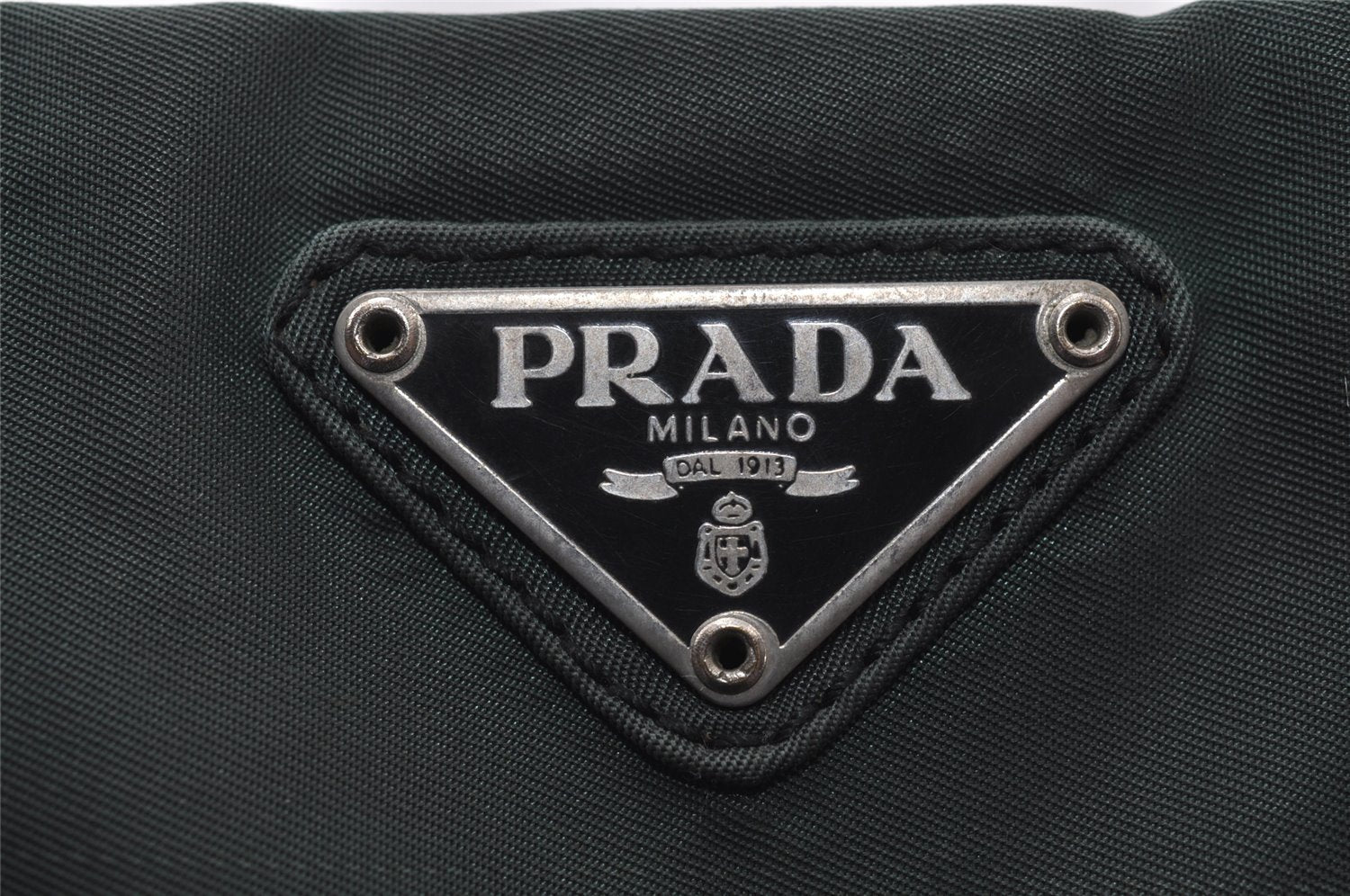 Authentic PRADA Nylon Tessuto Leather Shoulder Cross Body Bag Green 0832J