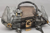 Authentic Chloe Vintage Paddington Leather Shoulder Hand Bag Silver 0832K