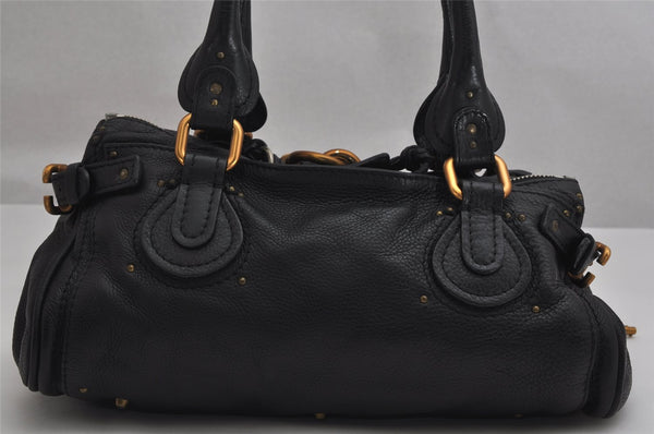 Authentic Chloe Vintage Paddington Leather Shoulder Hand Bag Black 0833K