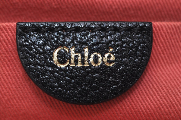 Authentic Chloe Angie 2Way Shoulder Cross Hand Bag Purse Leather Black 0834K