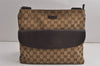 Authentic GUCCI Shoulder Cross Body Bag GG Canvas Leather 256100 Brown 0835K