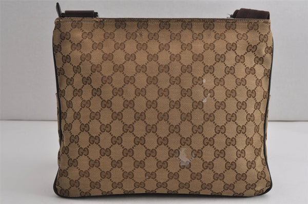 Authentic GUCCI Shoulder Cross Body Bag GG Canvas Leather 256100 Brown 0835K