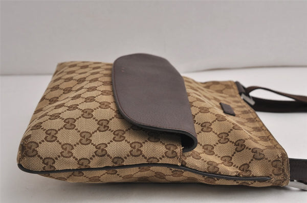 Authentic GUCCI Shoulder Cross Body Bag GG Canvas Leather 256100 Brown 0835K