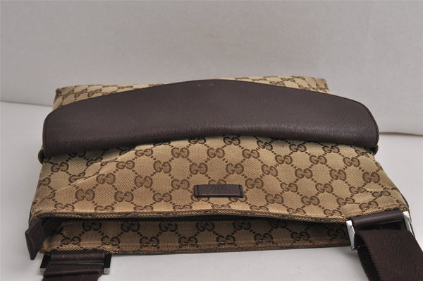 Authentic GUCCI Shoulder Cross Body Bag GG Canvas Leather 256100 Brown 0835K