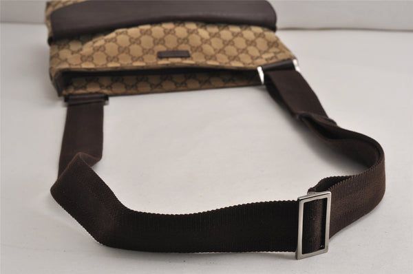 Authentic GUCCI Shoulder Cross Body Bag GG Canvas Leather 256100 Brown 0835K