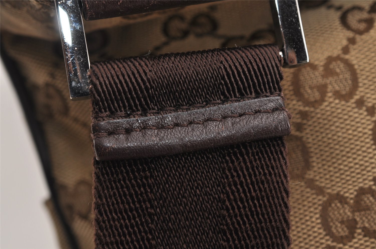 Authentic GUCCI Shoulder Cross Body Bag GG Canvas Leather 256100 Brown 0835K