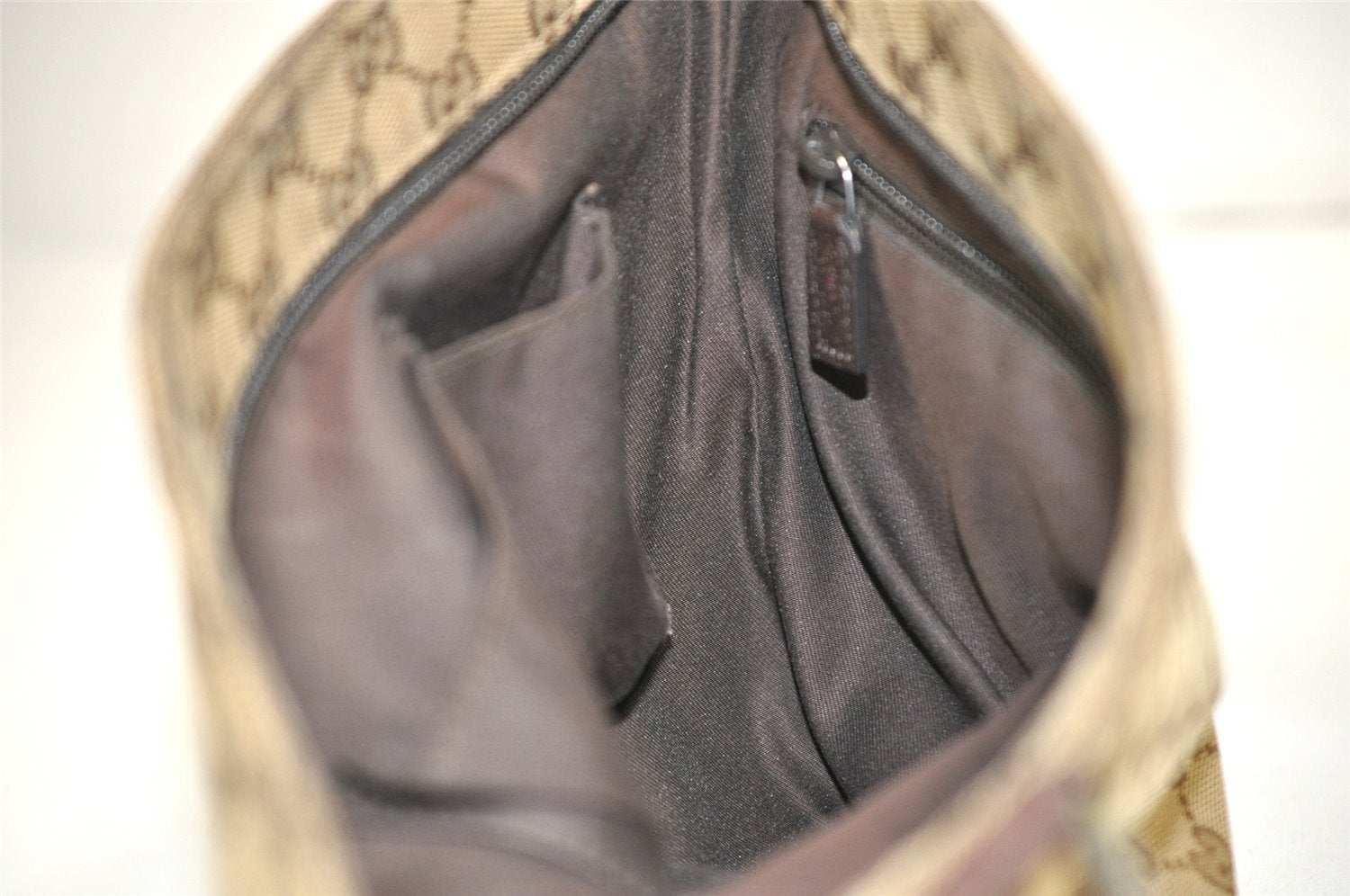 Authentic GUCCI Shoulder Cross Body Bag GG Canvas Leather 256100 Brown 0835K