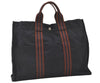 Authentic HERMES Fourre Tout MM Hand Tote Bag Canvas Navy 0836J