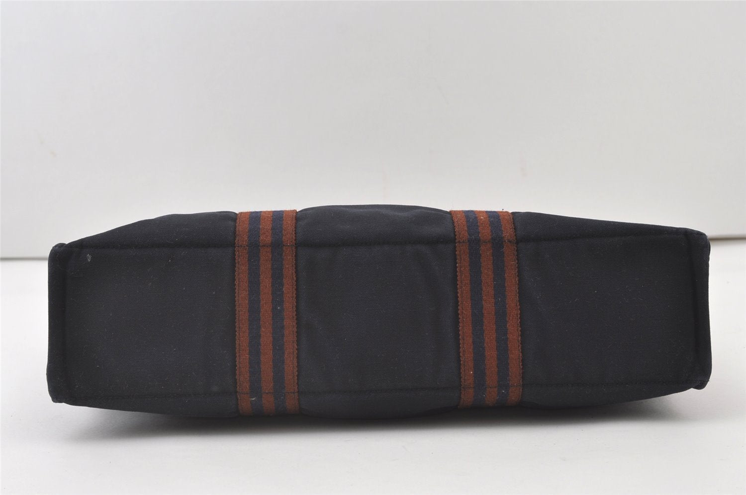 Authentic HERMES Fourre Tout MM Hand Tote Bag Canvas Navy 0836J