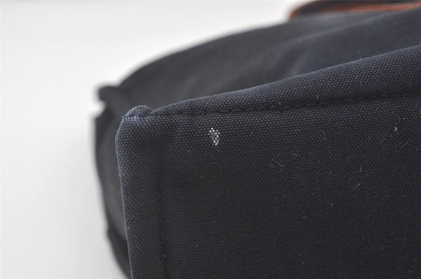 Authentic HERMES Fourre Tout MM Hand Tote Bag Canvas Navy 0836J
