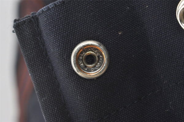 Authentic HERMES Fourre Tout MM Hand Tote Bag Canvas Navy 0836J