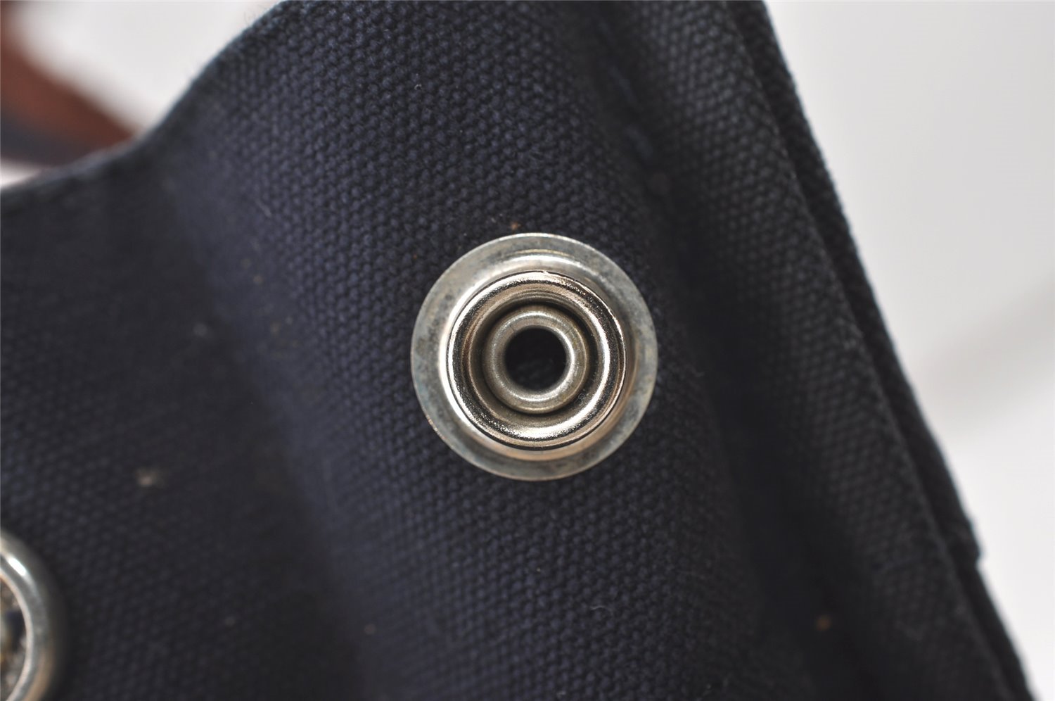 Authentic HERMES Fourre Tout MM Hand Tote Bag Canvas Navy 0836J