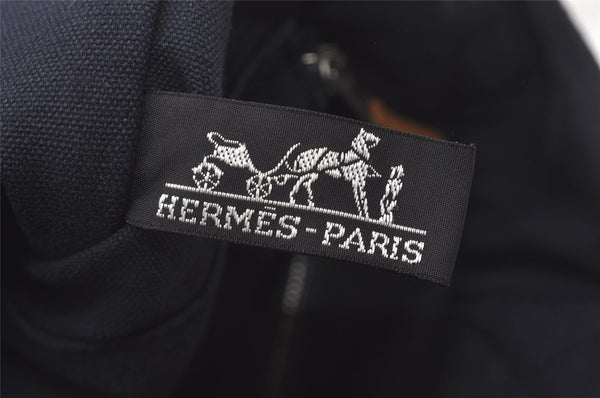 Authentic HERMES Fourre Tout MM Hand Tote Bag Canvas Navy 0836J