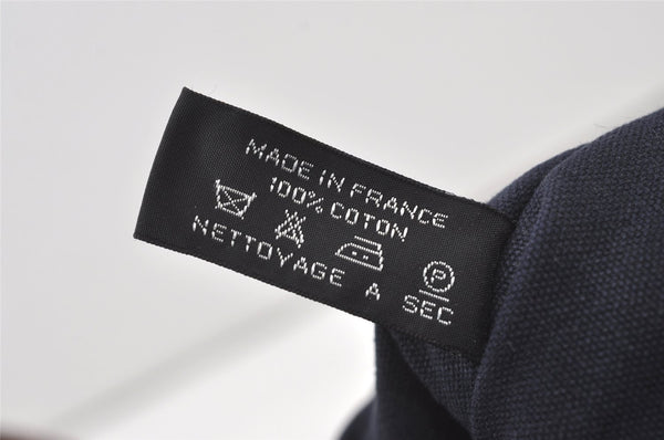 Authentic HERMES Fourre Tout MM Hand Tote Bag Canvas Navy 0836J