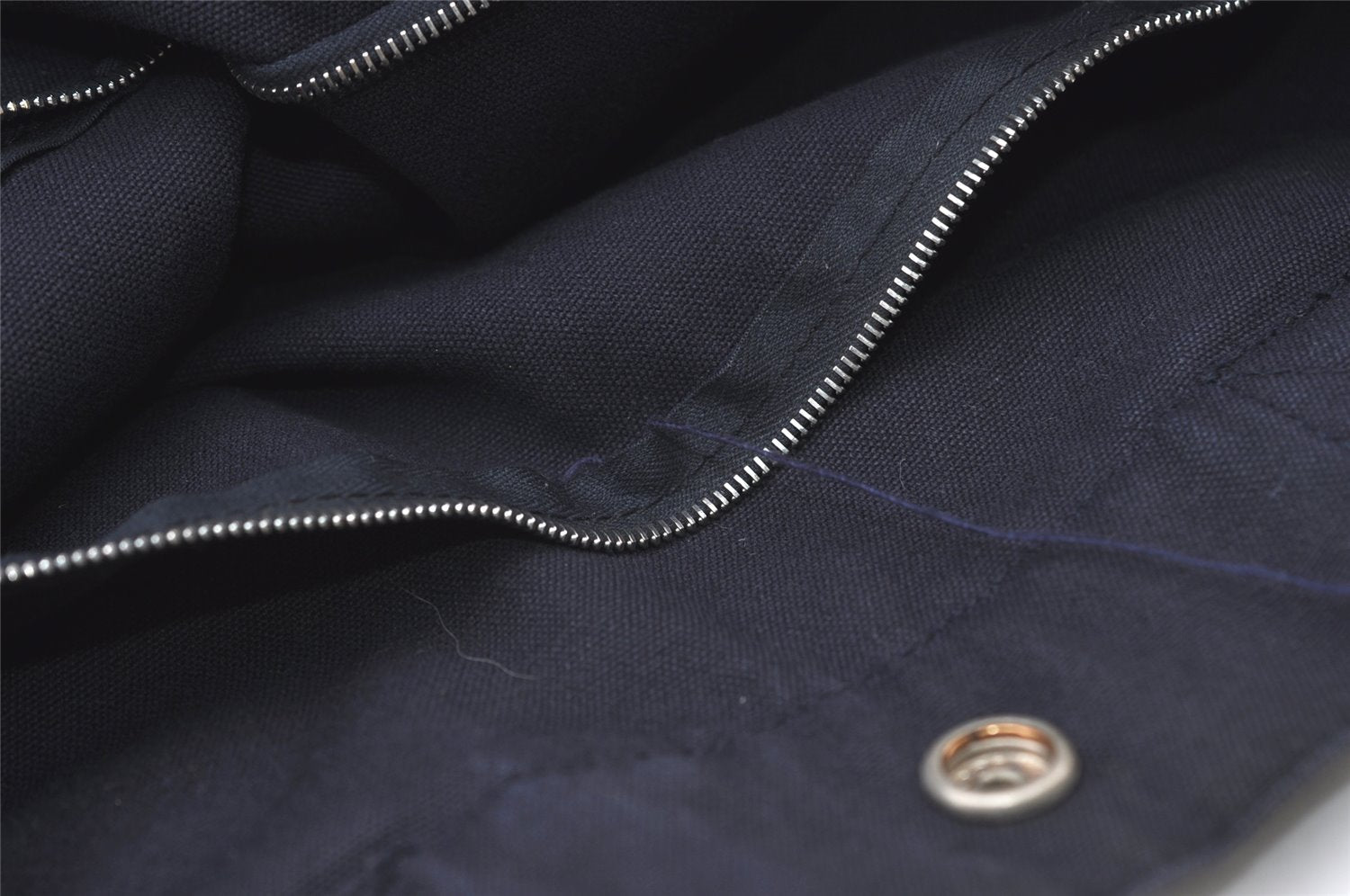 Authentic HERMES Fourre Tout MM Hand Tote Bag Canvas Navy 0836J