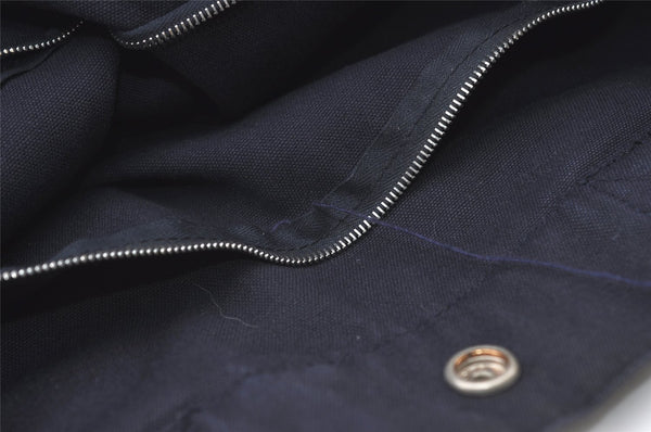 Authentic HERMES Fourre Tout MM Hand Tote Bag Canvas Navy 0836J