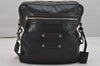 Authentic GUCCI Crest Shoulder Cross Body Bag Purse Leather 201451 Black 0836K