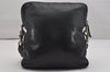 Authentic GUCCI Crest Shoulder Cross Body Bag Purse Leather 201451 Black 0836K