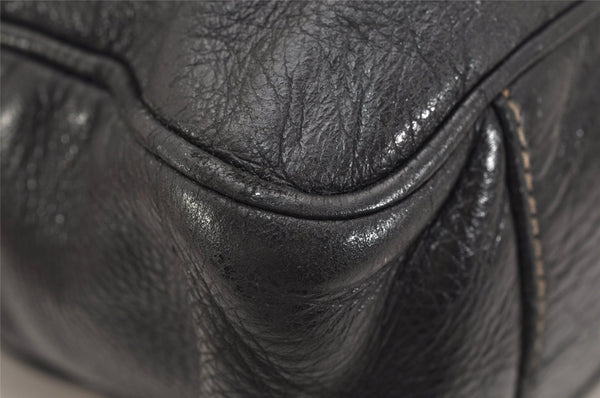 Authentic GUCCI Crest Shoulder Cross Body Bag Purse Leather 201451 Black 0836K