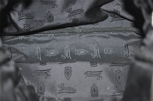 Authentic GUCCI Crest Shoulder Cross Body Bag Purse Leather 201451 Black 0836K