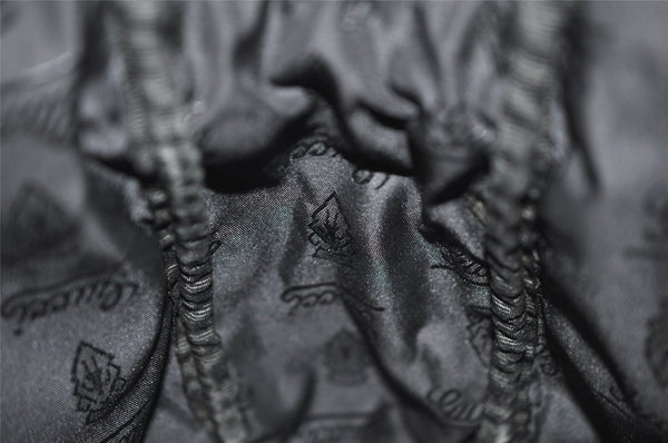 Authentic GUCCI Crest Shoulder Cross Body Bag Purse Leather 201451 Black 0836K