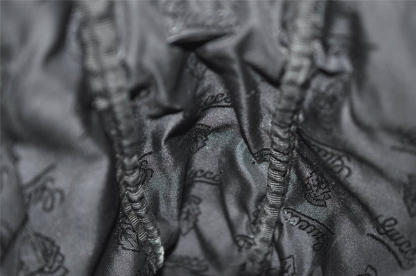 Authentic GUCCI Crest Shoulder Cross Body Bag Purse Leather 201451 Black 0836K