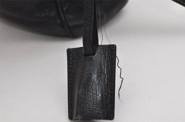 Authentic GUCCI Crest Shoulder Cross Body Bag Purse Leather 201451 Black 0836K