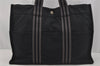 Authentic HERMES Vintage Fourre Tout MM Hand Tote Bag Canvas Black 0837J