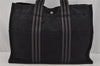 Authentic HERMES Vintage Fourre Tout MM Hand Tote Bag Canvas Black 0837J