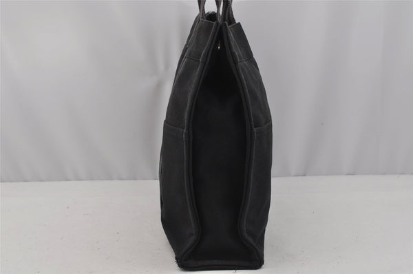 Authentic HERMES Vintage Fourre Tout MM Hand Tote Bag Canvas Black 0837J