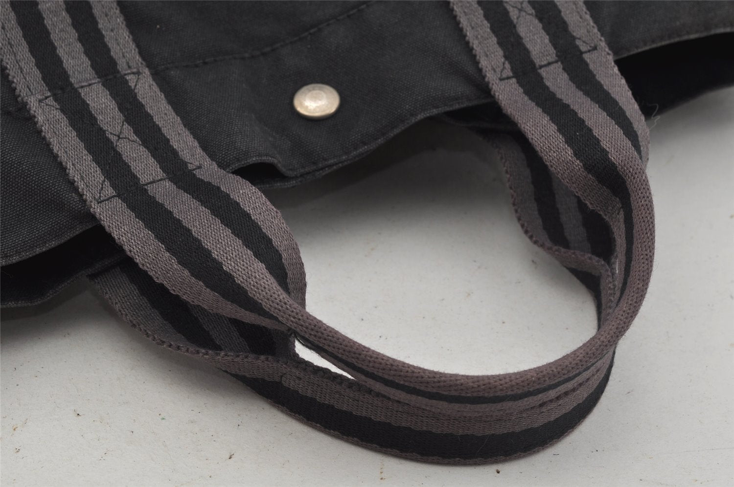 Authentic HERMES Vintage Fourre Tout MM Hand Tote Bag Canvas Black 0837J