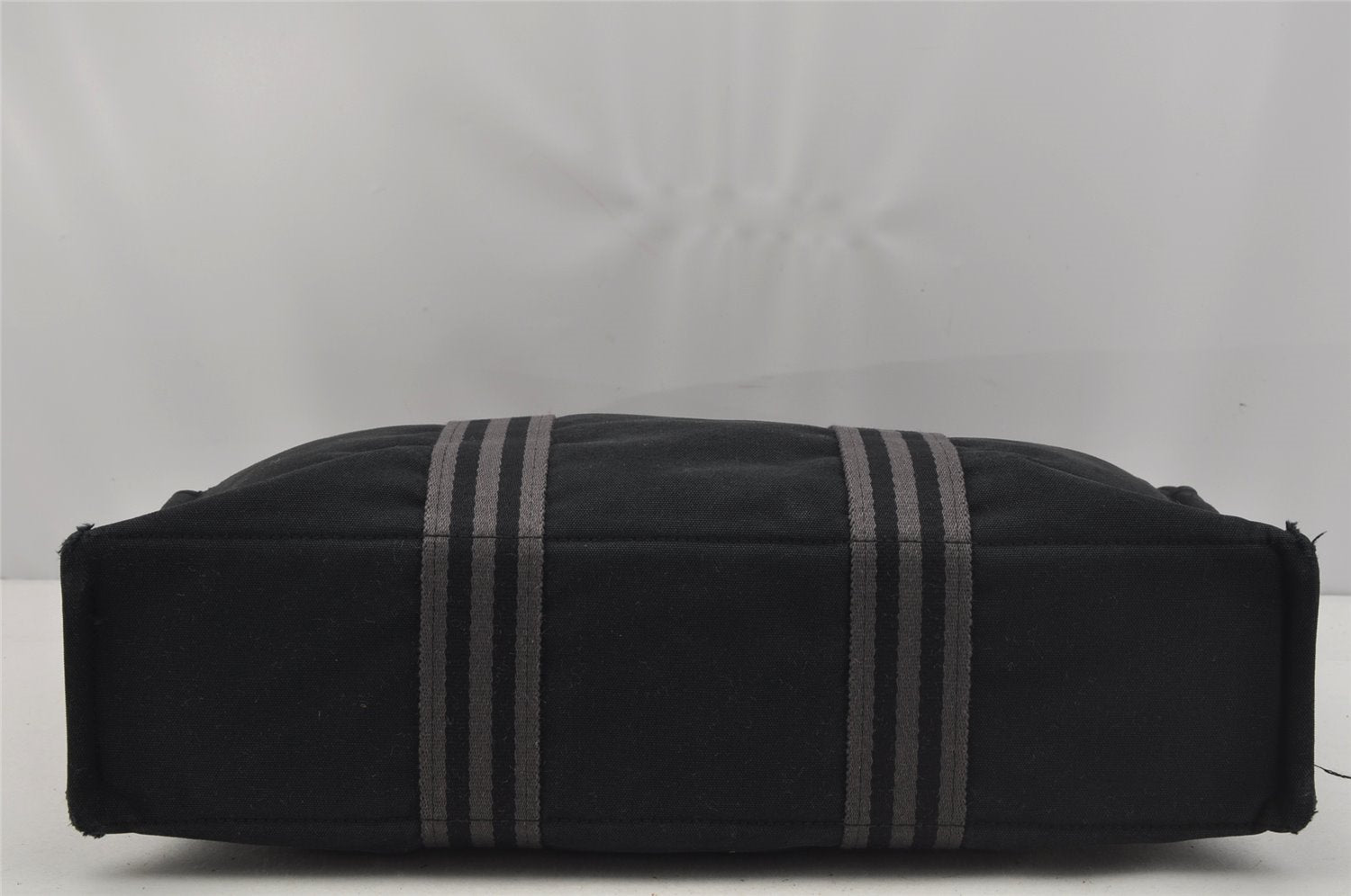 Authentic HERMES Vintage Fourre Tout MM Hand Tote Bag Canvas Black 0837J