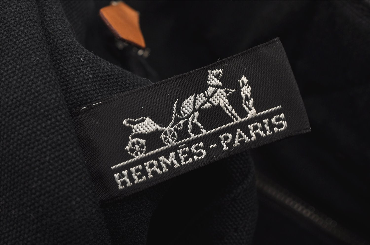 Authentic HERMES Vintage Fourre Tout MM Hand Tote Bag Canvas Black 0837J