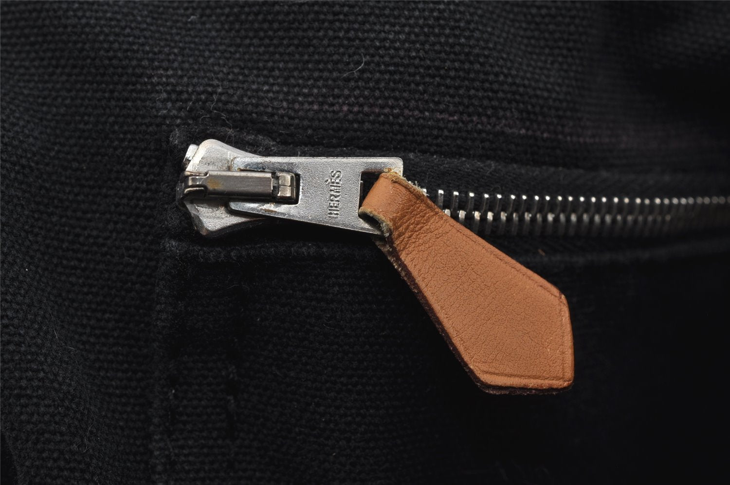 Authentic HERMES Vintage Fourre Tout MM Hand Tote Bag Canvas Black 0837J