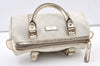 Authentic GUCCI Vintage Hand Boston Bag Purse GG PVC Leather 193604 White 0838K