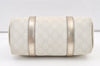 Authentic GUCCI Vintage Hand Boston Bag Purse GG PVC Leather 193604 White 0838K