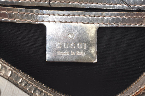 Authentic GUCCI Vintage Hand Boston Bag Purse GG PVC Leather 193604 White 0838K