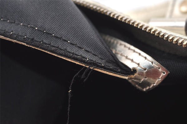 Authentic GUCCI Vintage Hand Boston Bag Purse GG PVC Leather 193604 White 0838K