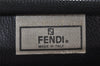 Authentic FENDI Pequin Check Clutch Hand Bag PVC Leather Brown Black Junk 0839J