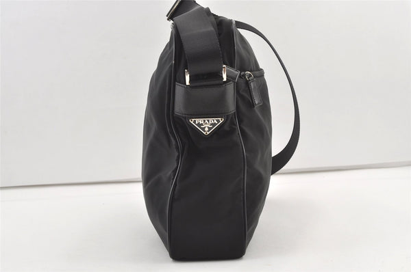 Auth PRADA Viaggio Nylon Leather Shoulder Bag V161 Black 0839K