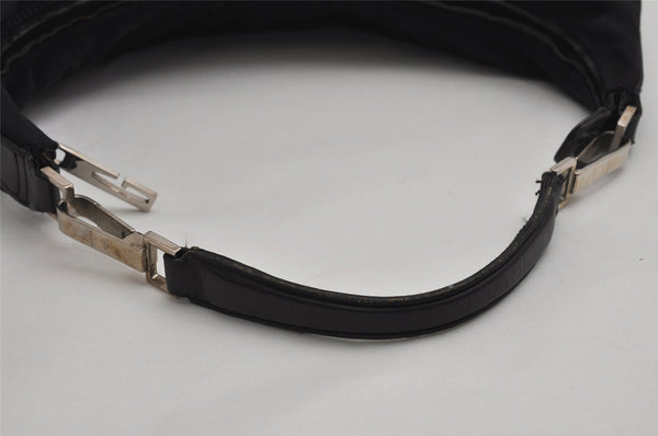 Authentic GUCCI Vintage Shoulder Bag Nylon Leather Black 0840K