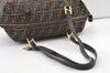 Authentic FENDI Vintage Zucca Shoulder Tote Bag Canvas Leather Brown Junk 0841K